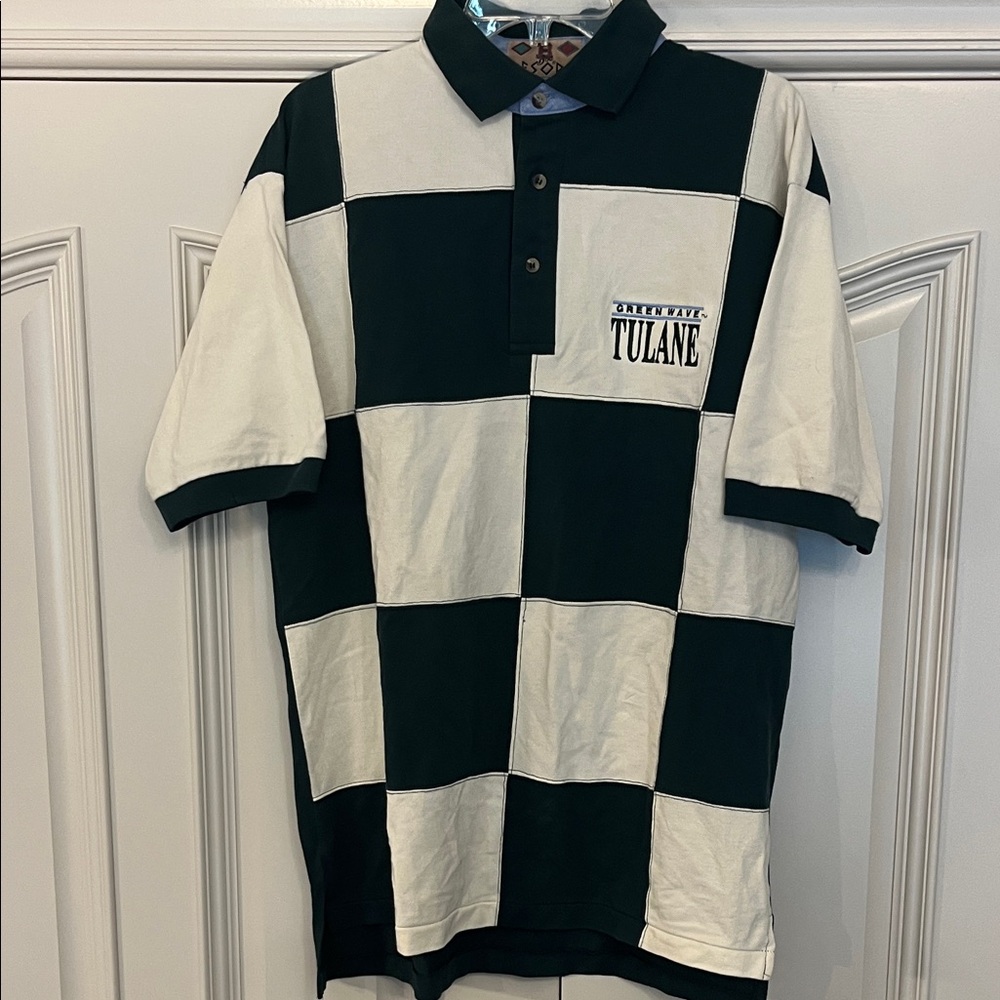 Tulane Green Wave | Green and White Checkered Polo